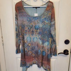 French Bazaar Shark Bite Tunic Size XL